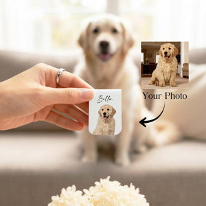 Personalized Magnetic Pet Bookmark, Dog Photo Bookmark, Pet Loss Bookmark, Pet Remembrance Gift, Dog Cat Leather Bookmark, Pet Lover Gifts