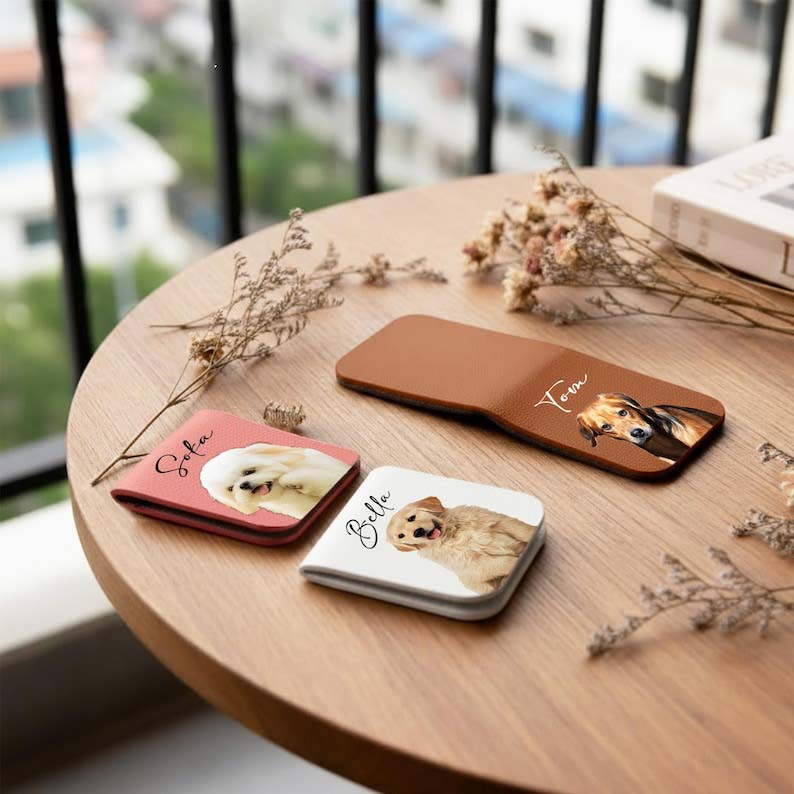 Personalized Magnetic Pet Bookmark, Dog Photo Bookmark, Pet Loss Bookmark, Pet Remembrance Gift, Dog Cat Leather Bookmark, Pet Lover Gifts