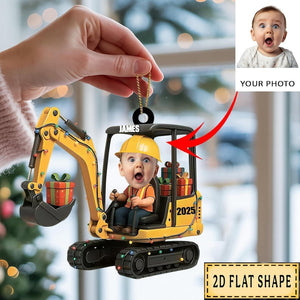 Personalized Kid Face Excavator Ornament Acrylic Christmas Decoration