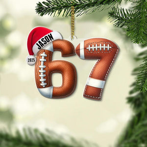 Personalized Sports Number 67 Ornament Teen Athlete Gift