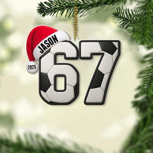 Personalized Sports Number 67 Ornament Teen Athlete Gift