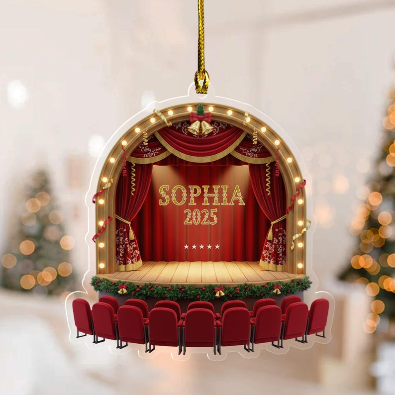 Personalized Theater Performance Ornament, Stage Play Christmas Keepsake, Musical Actor Actress Ornament, Drama Student Gift