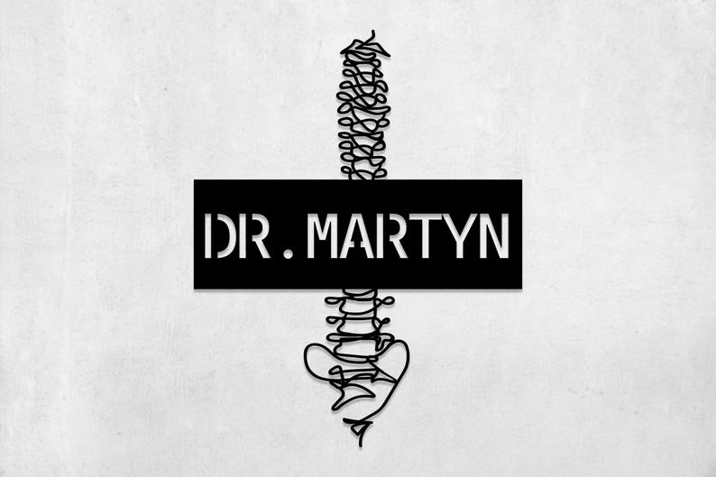 Custom Doctor Name Sign, Personalized Spine Design Wall Sign, Office Wall Sign, Custom Doctor Metal Wall Art,Metal Health Care Sign,Home Art