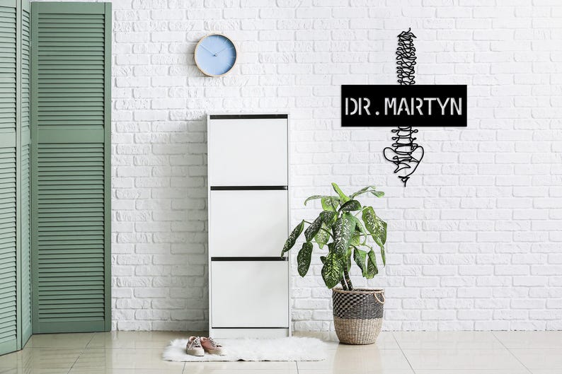 Custom Doctor Name Sign, Personalized Spine Design Wall Sign, Office Wall Sign, Custom Doctor Metal Wall Art,Metal Health Care Sign,Home Art