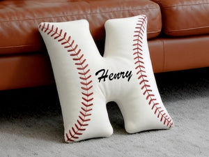 Custom Baseball Letter Pillow,Personalized Initial Number Pillow,Baseball Lover Player Gift,Sports Pillow,Monogram Baseball Pillow,Kids Gift