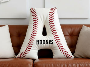 Custom Baseball Letter Pillow,Personalized Initial Number Pillow,Baseball Lover Player Gift,Sports Pillow,Monogram Baseball Pillow,Kids Gift
