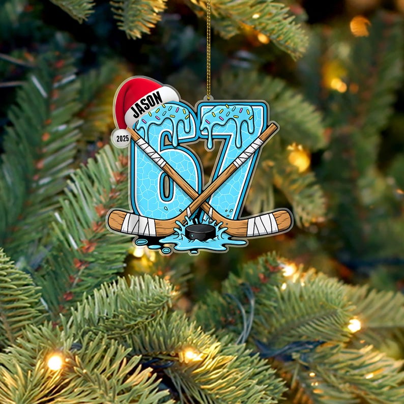 Personalized 67 Sports Christmas Ornament Teen Athlete Gift