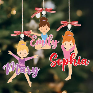 Personalized Girls Gymnastics Ornament, Sport Ornament, Gymnastics Gift, Gifts for Gymnast, Christmas Tree Decor, Team Christmas Gift