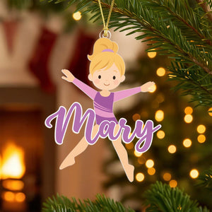 Personalized Girls Gymnastics Ornament, Sport Ornament, Gymnastics Gift, Gifts for Gymnast, Christmas Tree Decor, Team Christmas Gift