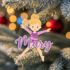 Personalized Girls Gymnastics Ornament, Sport Ornament, Gymnastics Gift, Gifts for Gymnast, Christmas Tree Decor, Team Christmas Gift