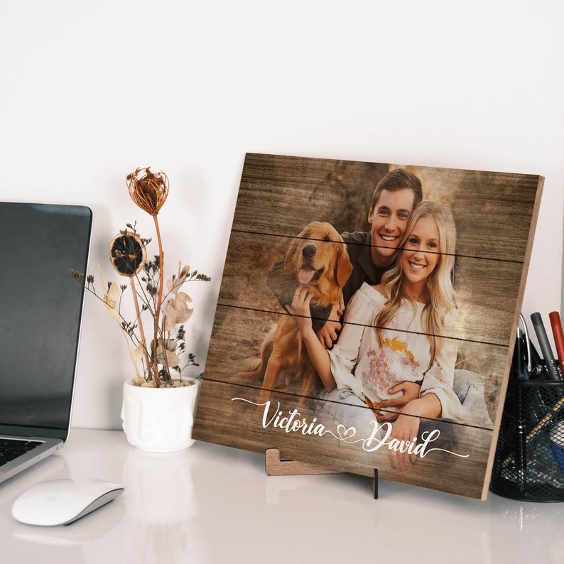 Custom Photo on Wood. Couple Portrait Personalized Photo Gift. Valentines Day Photo Gift. Rustic Gift for Wedding or Anniversary.