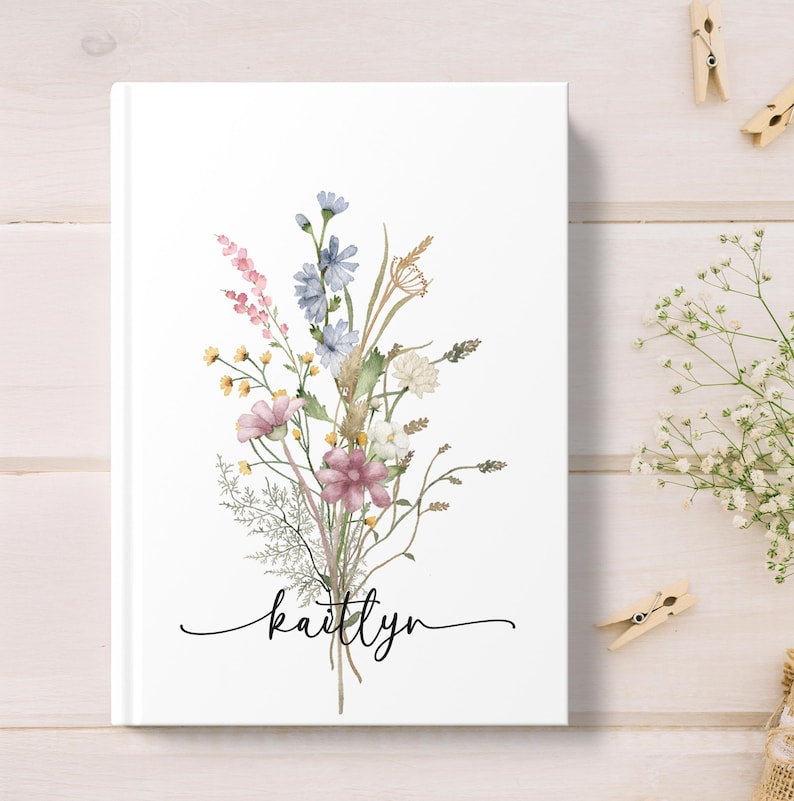 Personalized Wildflower Journal: Custom Floral Hardcover Notebook