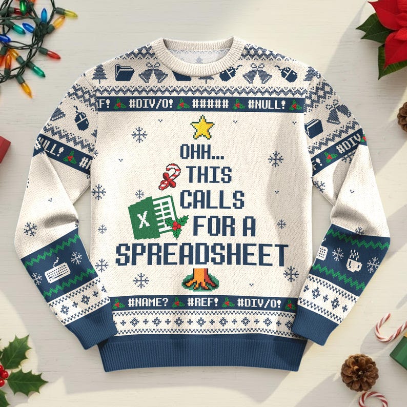 This Calls For A Spreadsheet Ugly Sweater - The Office Inspired Meme Shirt, Funny Coworker Christmas Jumper Gift
