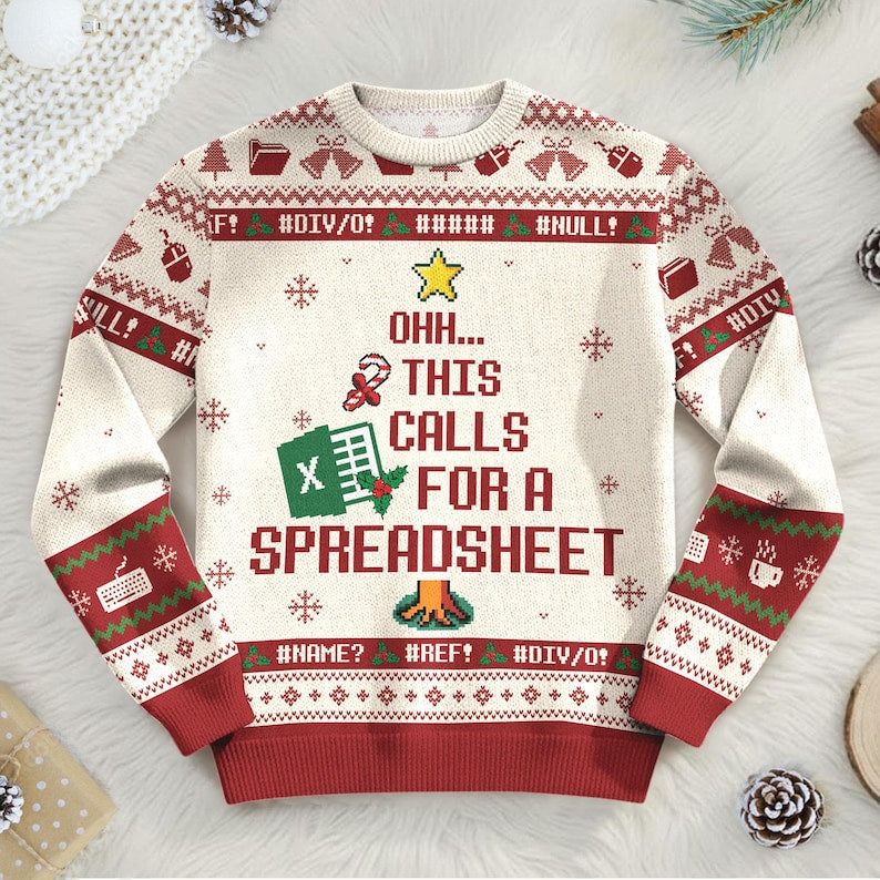 This Calls For A Spreadsheet Ugly Sweater - The Office Inspired Meme Shirt, Funny Coworker Christmas Jumper Gift