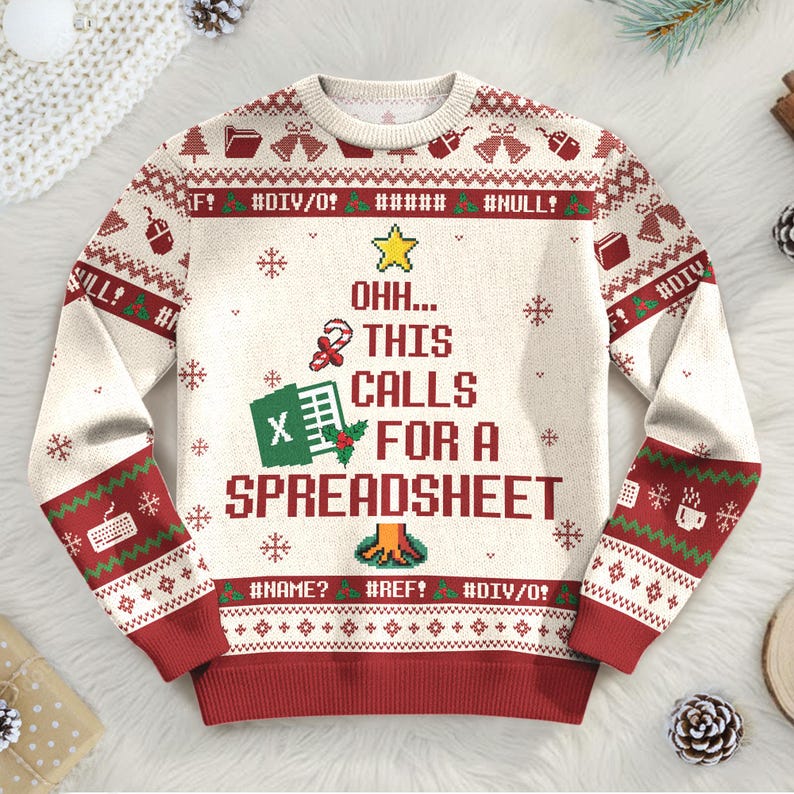 This Calls For A Spreadsheet Ugly Sweater - The Office Inspired Meme Shirt, Funny Coworker Christmas Jumper Gift