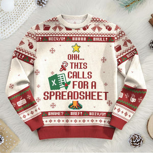 This Calls For A Spreadsheet Ugly Sweater - The Office Inspired Meme Shirt, Funny Coworker Christmas Jumper Gift
