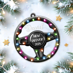 Personalized New Driver Ornament 2025, Driver s License Ornament 2D Flat, First Time Driver Christmas Gift Keepsake, Funny Teen Permit Gift
