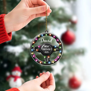 Personalized New Driver Ornament 2025, Driver s License Ornament 2D Flat, First Time Driver Christmas Gift Keepsake, Funny Teen Permit Gift