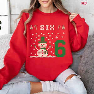 Six Seven 6 7 Christmas Sweatshirt, Funny Ugly Xmas Sweater For Couples, Trendy Matching Meme Crewneck, Funny Couples Christmas Gift, Xmas