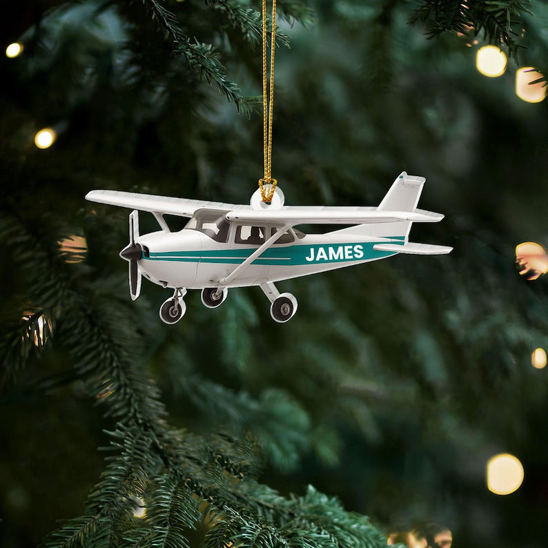 Airplane Ornament: Aviation Christmas Tree Decor,Plane Ornament,Christmas Gift For Pilot,Pilot Ornament,Airplane Lovers Gift,My First Flight