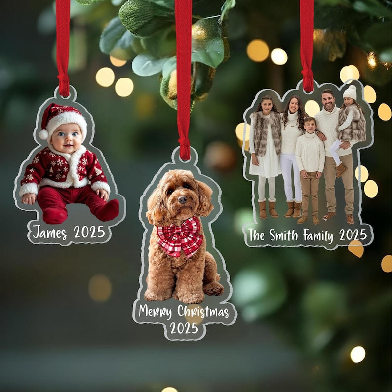 Personalized Family Photo Style Ornament, Custom Picture Ornament, Portrait Christmas Ornament, Family Photo Gift, Christmas Ornament 2025