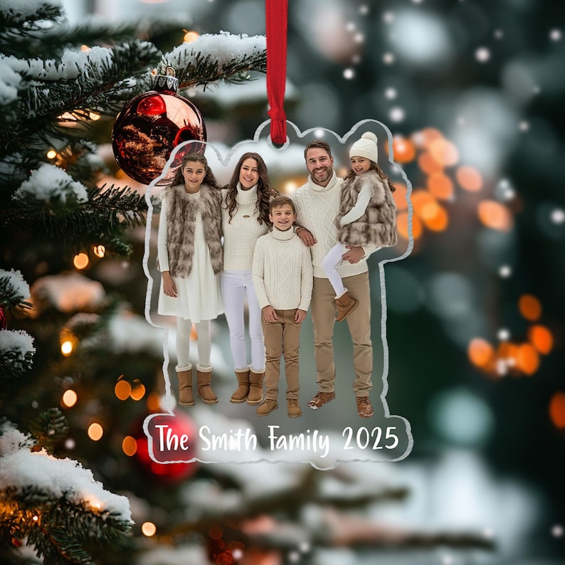 Personalized Family Photo Style Ornament, Custom Picture Ornament, Portrait Christmas Ornament, Family Photo Gift, Christmas Ornament 2025