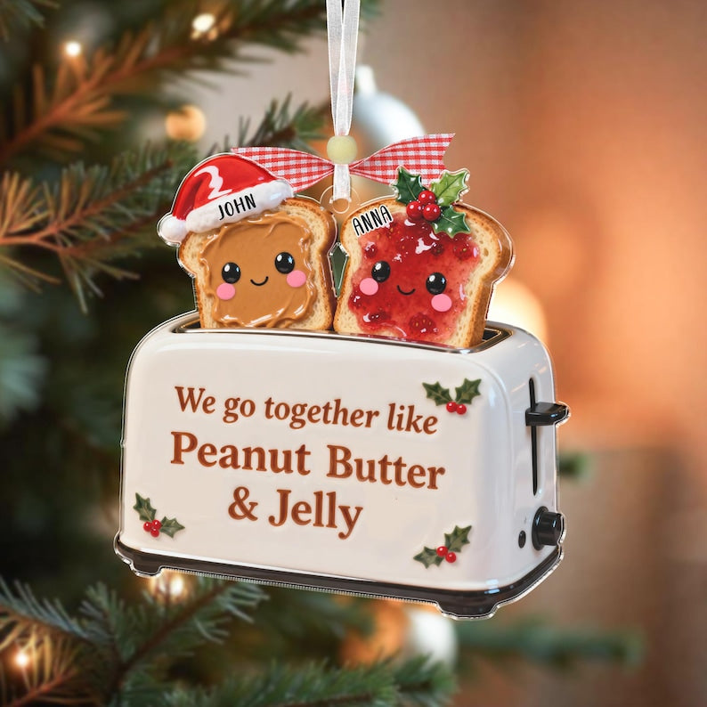 Personalized Couple Christmas Ornament 2025, Peanut Butter And Jelly Ornament, Gifts For Boyfriend Girlfriend, Newlywed Gift, Christmas Gift