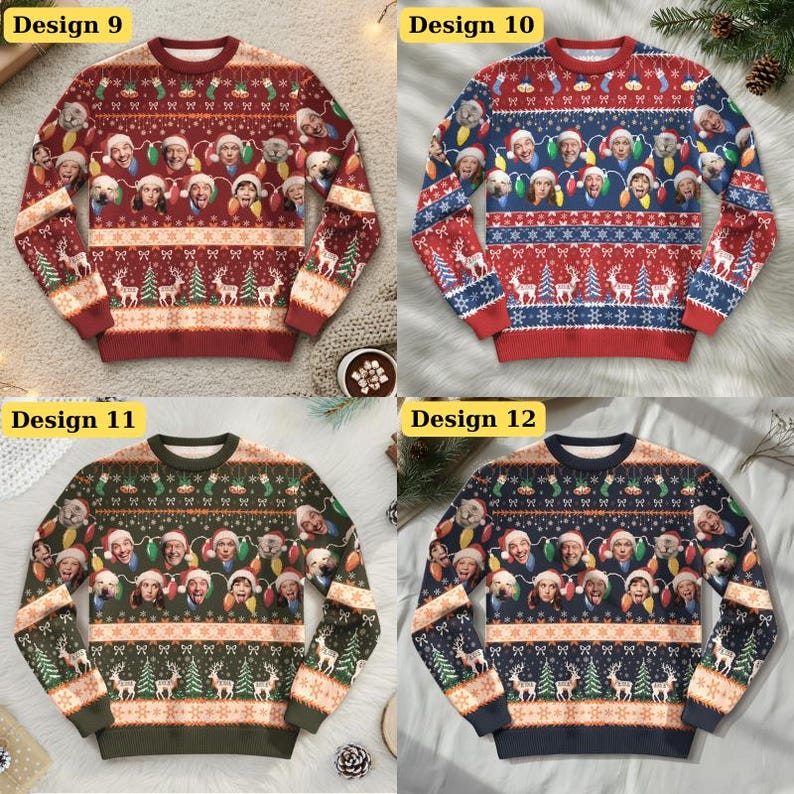 Personalized Face Christmas Sweater For Men Women, Custom Pet Ugly Sweatshirt, Funny Family Christmas Sweater, Funny Custom Face Sweatshirt