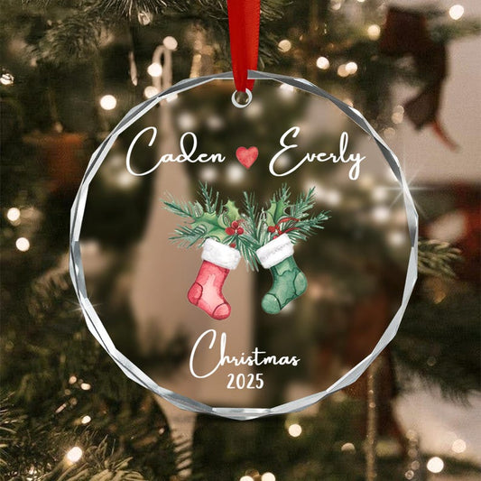 Personalized Couple Christmas Ornament 2025, Our First Christmas Together Ornament, Custom Gift For Couple, Newlywed Gift Ornament