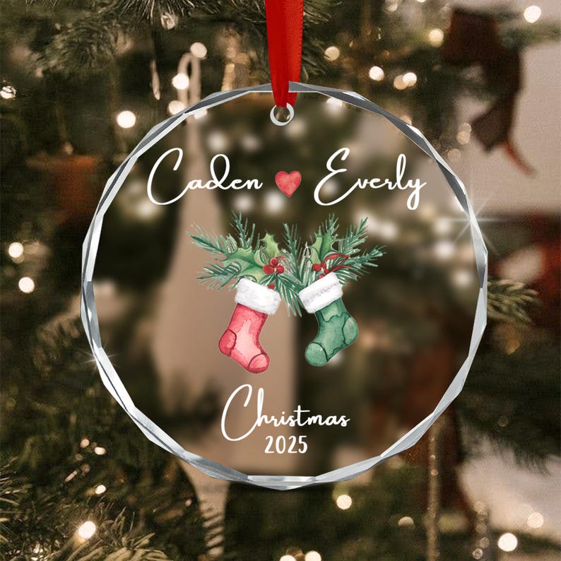 Personalized Couple Christmas Ornament 2025, Our First Christmas Together Ornament, Custom Gift For Couple, Newlywed Gift Ornament