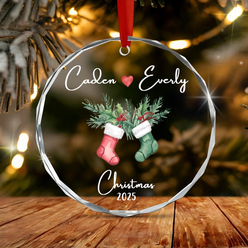 Personalized Couple Christmas Ornament 2025, Our First Christmas Together Ornament, Custom Gift For Couple, Newlywed Gift Ornament