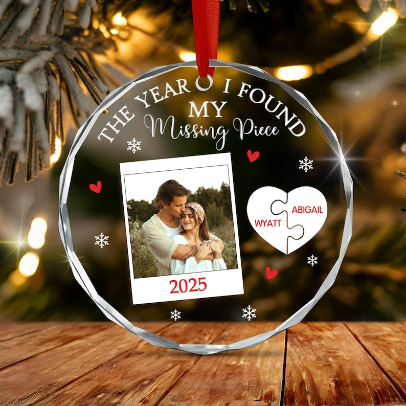 Personalized Couple Ornament 2025, Custom Couple Photo Ornament, Our First Christmas Together Ornament, Custom Gift For Couple