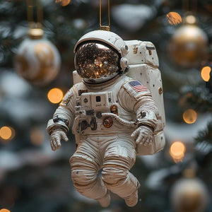 Custom Astronaut Christmas Ornament, Glass Space Suit Tree Decoration For Sci-Fi Lovers
