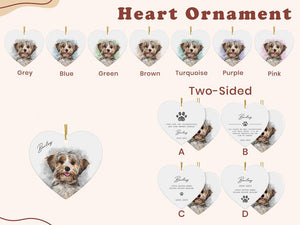 Custom Pet Memorial Ornament, Personalized Pet Portrait Keepsake, Pet Loss Gift, In Loving Memory Christmas Ornament, Pet Ornament