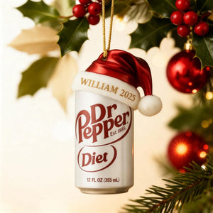 Custom Dr Pepper Ornament 2025, Personalized Soda Lover Gift, Funny Christmas Tree Decoration