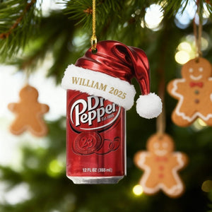Custom Dr Pepper Ornament 2025, Personalized Soda Lover Gift, Funny Christmas Tree Decoration