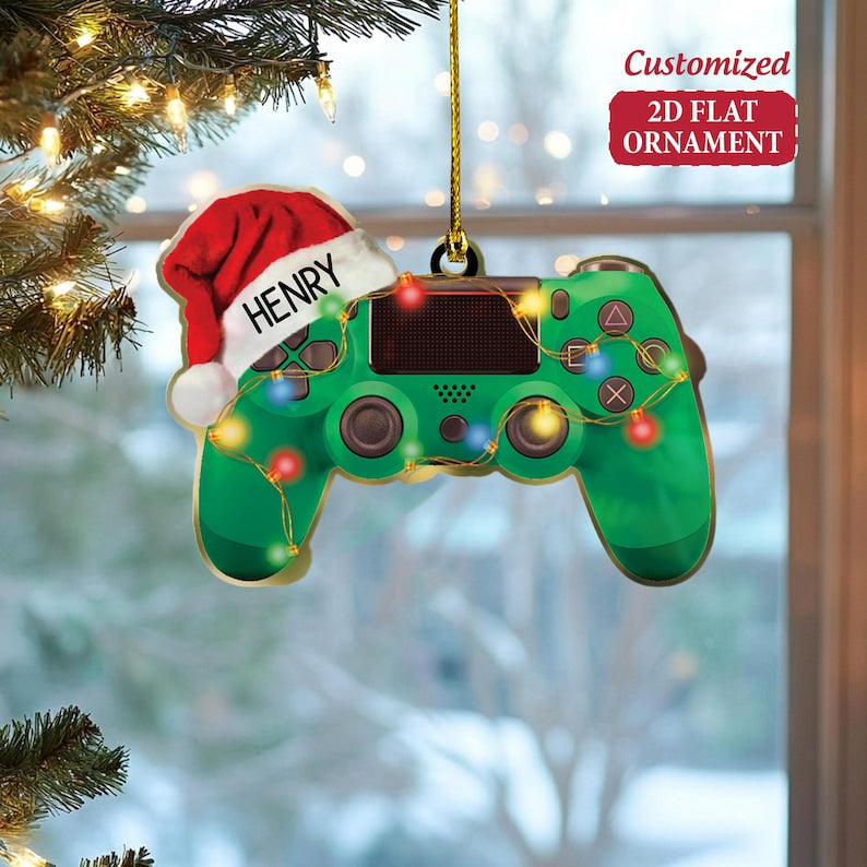 Personalized Video Game Controller Acrylic Ornament, Video Game Lover Gift, Funny Gamer Ornament, Christmas Gift for Boys