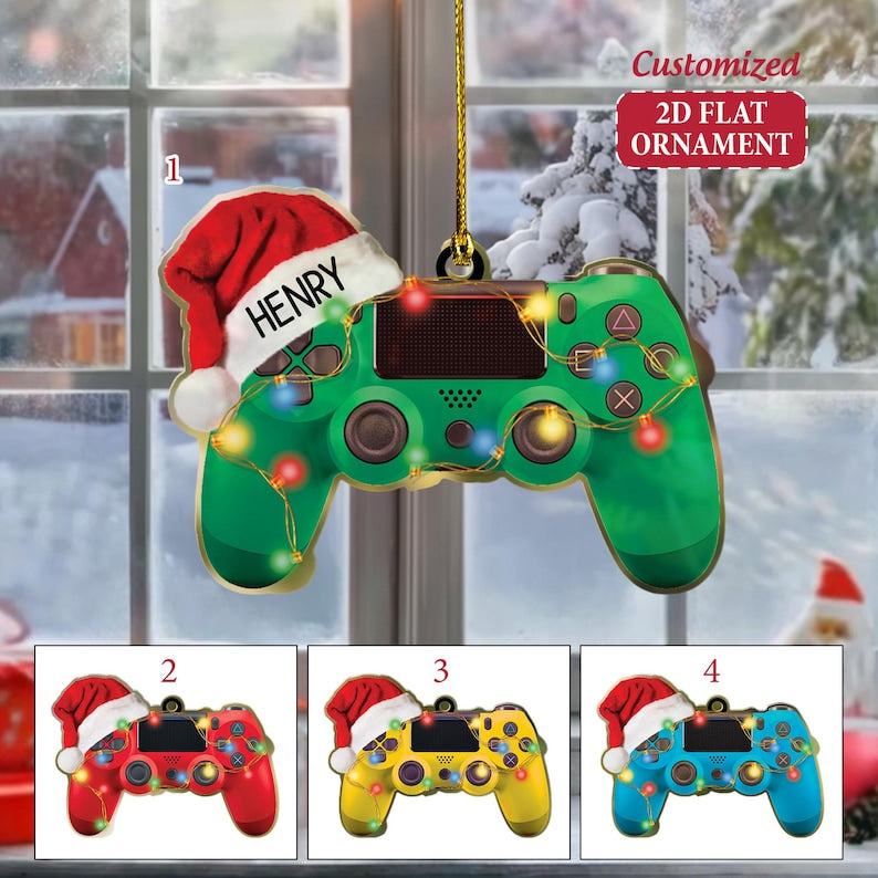 Personalized Video Game Controller Acrylic Ornament, Video Game Lover Gift, Funny Gamer Ornament, Christmas Gift for Boys