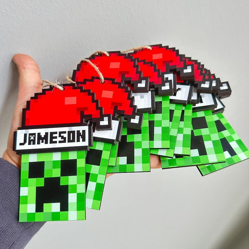 Personalized Santa Creeper Ornament, Gamer Christmas Gift, Custom Holiday Gift, Funny Christmas Decoration, Unique Christmas Ornament