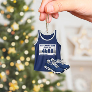 Personalized Race Bib Ornament, Runner Club Ornament Running Keepsake, Runner Christmas Gift, Marathon Runner Ornament, Marathon Lover Gift
