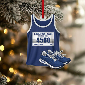 Personalized Race Bib Ornament, Runner Club Ornament Running Keepsake, Runner Christmas Gift, Marathon Runner Ornament, Marathon Lover Gift