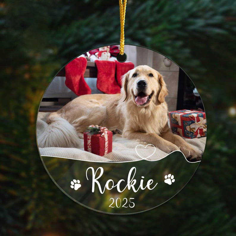 Dog Photo Christmas Ornaments, Dog Lovers Gifts, Dog Mom Gifts, Dog Sympathy Gifts, Pet Lovers Gift For Christmas Tree Decor, Dog Gifts