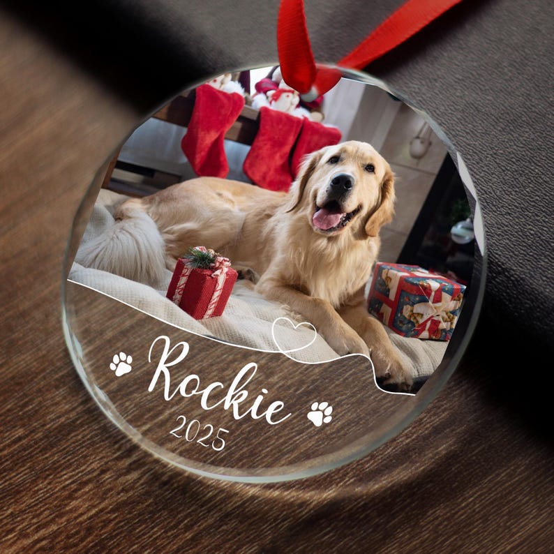 Dog Photo Christmas Ornaments, Dog Lovers Gifts, Dog Mom Gifts, Dog Sympathy Gifts, Pet Lovers Gift For Christmas Tree Decor, Dog Gifts