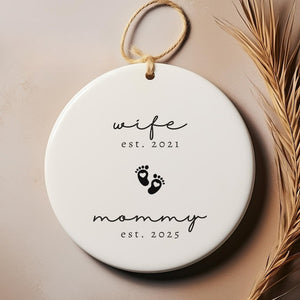 New Mom Christmas Ornament Personalized Baby Shower Gift For New Mom Keepsake Custom Push Present Mom Ornament Pregnancy Gift For Wife