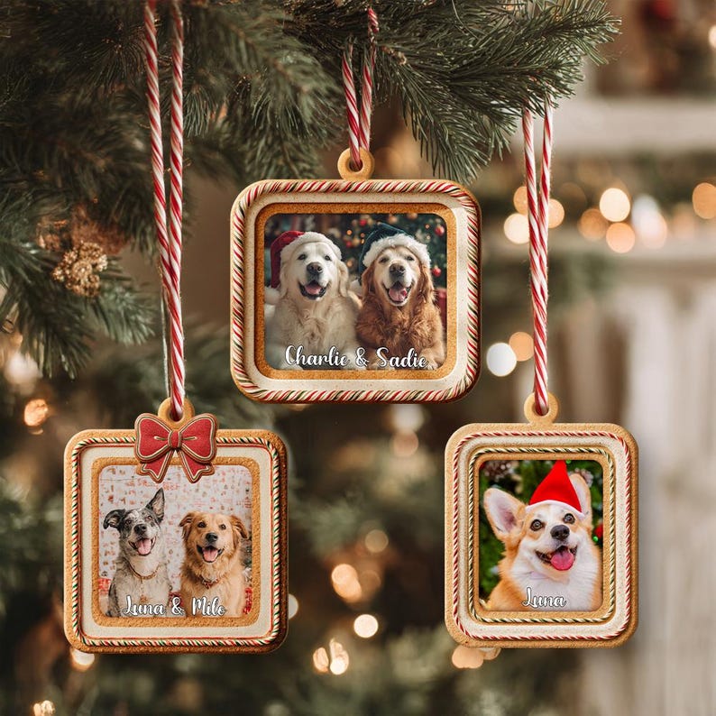 Custom Pet Photo Ornament, Custom Dog Memorial Ornament, Cat Ornament, Dog Lover Gift, Pet Memorial Gift, Christmas Tree Decoration