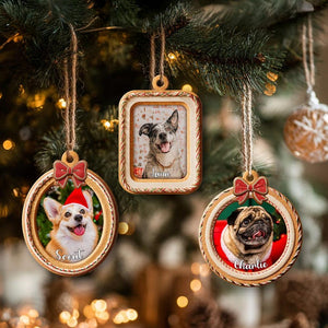 Custom Pet Photo Ornament, Custom Dog Memorial Ornament, Cat Ornament, Dog Lover Gift, Pet Memorial Gift, Christmas Tree Decoration