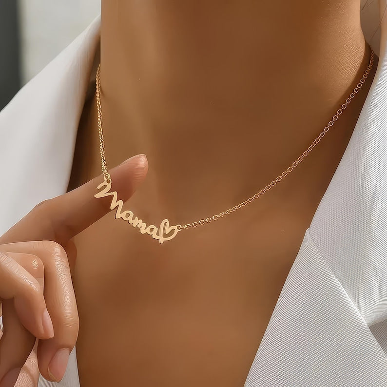 Personalized Name Necklace for Mom, Custom Nameplate Gift for Her,Dainty Gold Jewelry,Mother's Day Wedding Birthday Present,Love Gifts