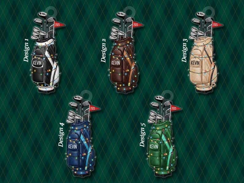 Personalized Golf Bag Ornament, Name Golf Lover Christmas Ornament 2025, Gift for Golf Dad, Gift For Golfer, Golf Club Gift 2025