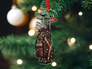 Personalized Golf Bag Ornament, Name Golf Lover Christmas Ornament 2025, Gift for Golf Dad, Gift For Golfer, Golf Club Gift 2025