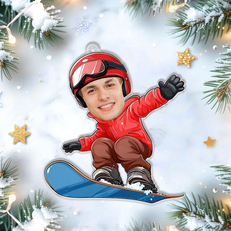 Personalized Snowboard Ornament 2025, Winter Sports Decoration, Christmas Tree Keepsake, Perfect Gift For Snowboard Lovers, Holiday Keepsake